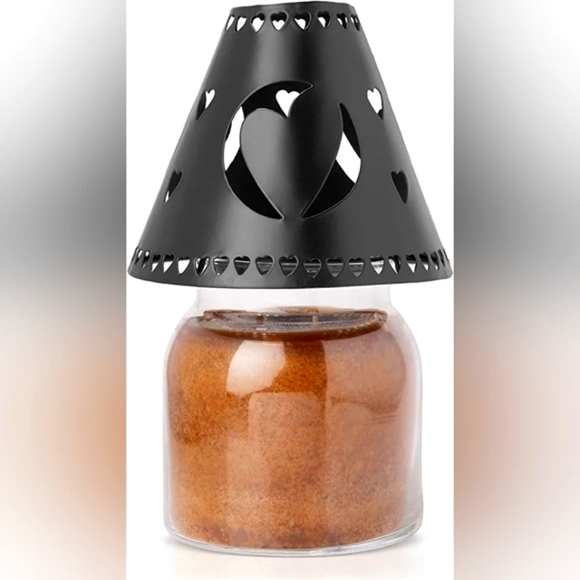 Black Metal Heart Decorative Tin Candle Shade (16 oz. & Larger Jar) - Picture 3 of 6